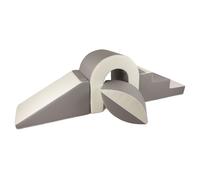 Velinda Set de Blocs en Mousse 4 éléments avec Petit Pont pour crèches et maternelles (Couleur: Blanc,Gris)