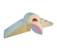 Velinda Set de Blocs en Mousse 4 éléments avec Petit Pont pour crèches et maternelles (Couleur: Rose, Bleu, Jaune (Pastel))