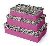 Set de boîtes cadeau 'Léopard', 3 pièces