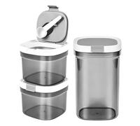 Set de boîtes de conservation pour café, 800ml+800ml+1800ml, avec cuillère magnétique protection UV double joint plastique AS alimentaire pour épices bonbons sel biscuits assaisonnements et poivre