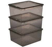 Set de boîtes de rangement 'bea', 3x 11 L, gris