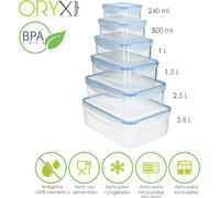 Set de boîtes hermétiques rectangulaires en plastique (6 pièces)