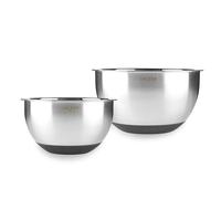 Set de Bols à Mélanger Salter Expert - Lot de 2, Acier Inoxydable Durable, Bols de Cuisson 20/24 cm, Base Antidérapante en Silicone, Intérieur Poli Miroir avec Échelle de Mesure