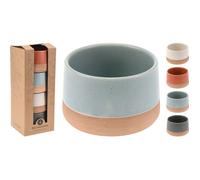 Excellent Houseware Lot de 4 petits bols en céramique multicolores pour tapas, goûter, olives, desserts, sauces, condiments