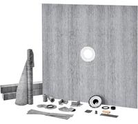 Set de bord de douche SucceBuy, 1828 x 1828 mm. Kit de receveurs de douche avec bride centrale en ABS de 50,8 mm. grille en acier inoxydable de 101,6 mm. Bord de douche étanche, membrane et bandes. Ba