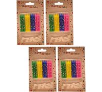 Set de bougies de gâteau avec supports 48 bougies avec 48 x supports - Bougies de gâteau anniversaire - 4 couleurs mix - [Bleu-Jaune-Vert-Rose] - Hauteur - 6cm | Bougies d'anniversaire pour fête, Noël