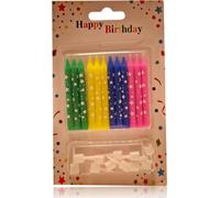 Set de bougies de gâteau avec supports 72 bougies avec 72 x supports - Bougies de gâteau anniversaire - 4 couleurs mix - [Bleu-Jaune-Vert-Rose] - Hauteur - 6cm | Bougies d'anniversaire pour fête, Noël