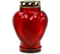 Set de bougies funéraires en forme de coeur rouge avec couvercle - Bougie de deuil pour cimetière, ornements funéraires & souvenirs