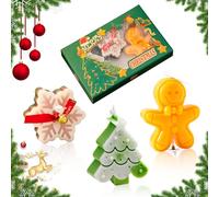 Set de bougies parfumées de Noëls, Bougie de Noël faites à la main, Bougie de Noël, Bougies décoratives de Noëls, flocon de neige, arbre pour les fêtes, décoration de chambre (3 pièces)