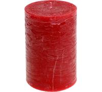 Set de bougies rouges, teintées dans la masse, longue durée de combustion, 70x120mm, 4 pièces - pour l'Avent et la décoration romantique