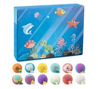 Set de Boules de Bain Effervescentes - Thème Animaux Marins Dissolution Rapide Nourrissante | Boules de Bain Ludiques pour | Pour Filles Garçons Piscine Plage Voyage Maison