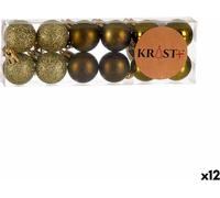 Set de boules de Noël 3 x 4 x 3 cm vert plastique (12 pièces)