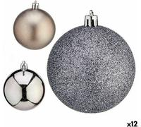 Set de boules de Noël argentées en plastique Ø 7 cm (12 pièces)