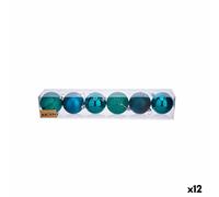 Set de boules de Noël bleu plastique Ø 7 cm (12 pièces)