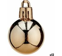 Set de boules de Noël cuivre plastique 3 x 4 x 3 cm (12 pcs.)
