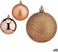 Set de boules de Noël en cuivre plastique Ø 7 cm (12 pièces)