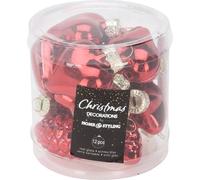 Set de boules de Noël en verre 12 pcs, ø 4 cm, rouge brillant