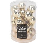 Set de boules de Noël en verre 24 pcs, ø 2,5 cm, brillant/doré mat