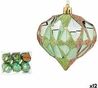 Set de boules de Noël Krist+ 00893 vert plastique diamant (12 pièces)
