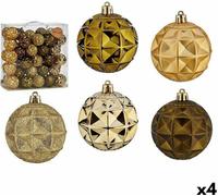 Set de boules de Noël of 7 cm vert or pvc (4 pcs)