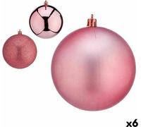 Set de boules de Noël rose en plastique 12 x 13 x 12 x 12 cm (6 pcs)
