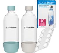 Set de bouteilles SodaStream 2x1L Bleu Rose Comprimés de nettoyage Tritan 10 pcs