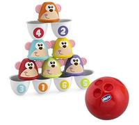 Set de Bowling - CHICCO - Monkey Strike - 6 Quilles Colorées - Jeu Éducatif - Créativité Stimulée