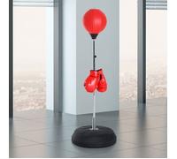 Set de boxe avec punching-ball réglable - 126-144 cm - Rouge - Gants inclus - Socle remplissable