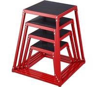 set de boxes de saut pliométriques 4 pièces - Plyo boxes rouges - Boîtes de fitness Step-Up antidérapantes pour la maison - Pour l'entraînement de la condition physique et de la force - Entraîneurs de