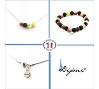 Set de bracelets pastèque-tourmaline + lave 8 mm chaîne de perles en acier inoxydable