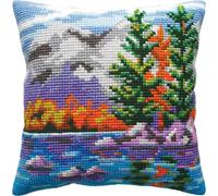 Set de broderie au point de croix CDA coussin "Paysage d'automne", 40x40cm