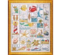 Set de broderie au point de croix Design Works "Ocean ABC", 40x51cm