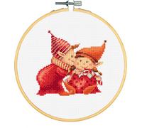 Set de broderie au point de croix Dutch Stitch Brothers avec cercle "Christmas G", dia. 15 cm