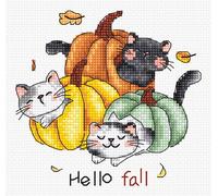 Set de broderie au point de croix "Hello Fall" de Letistitch, 12x12cm