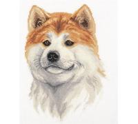 Set de broderie au point de croix Miss "Akita Inu" 18,5x25cm