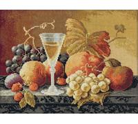 Set de broderie au point de croix Panna "Nature morte avec vin et fruits", 32x24.5cm