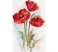 Set de broderie au point de croix Panna "Watercolour Poppies", 19x26cm