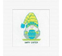 Set de broderie au point de croix patrimoine "Carte de vœux Gonk Easter Egg Green (A)", GOEG1757, 14.5x14.5cm
