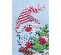 Set de broderie au point de croix sur nappe Vervaco "Gnome et renne", 80x80cm