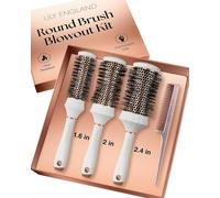 Set de Brosses Rondes,Kit Professionnel de Brushing 4 Pièces avec 3 Brosses Rondes et un Peigne pour Coiffage-Coffret Beauté Cadeau pour Femme