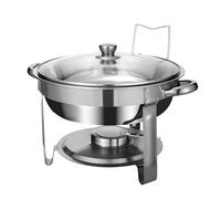 Set De Buffet Chafing Dish Acier Inoxydable avec Couvercle Verre Et Support