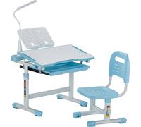 Set de bureau VEVOR Chaise de bureau pour enfant Réglable en hauteur (53-71 cm) Capacité de charge (100 kg) Inclinaison 0-40° du plateau Convient pour la chambre à coucher Bleu