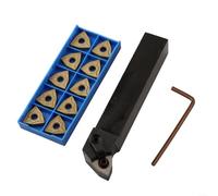 Set de burins tournants MWLNR2020K08 Support en acier inoxydable avec 10 inserts WNMG080404 en carbure Haute résistance Résistance à l'usure Finition pour acier fonte Atelier 125 mm Or