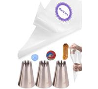 Set de buses à churro et poches à douille, buses à douille extra grandes de 2,74 m pour churros, éclairs et étoiles avec poches à douille jetables, 23 pièces