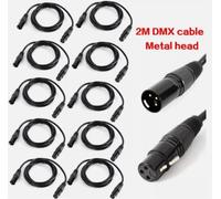 Set de câbles DMX XLR, 10 câbles, blindage multicouche, noir