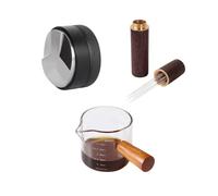 Set de café 3 pièces - Tampon à café 53mm, aiguille pour poudre de café, agitateur & gobelet à espresso 75ml | Set d'accessoires Barista pour espresso