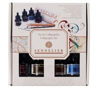Set De Calligraphie Encre Sennelier 4 Flacons 30 Ml Et Accessoires