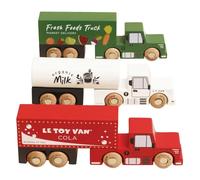 Petit Jour Paris Camions et Remorques en Bois FSC, Jouets Éducatifs, 3 Véhicules avec Remorques, pour Enfants 3+ Ans, TV4400 Le Toy Van