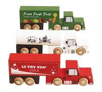 Petit Jour Paris Camions et Remorques en Bois FSC, Jouets Éducatifs, 3 Véhicules avec Remorques, pour Enfants 3+ Ans, TV4400 Le Toy Van
