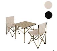 Set De Camping Hwc-N50, Table 2x Chaise Chaise Pliante Chaise De Pêcheur Pliable, Métal Blanc Blanc